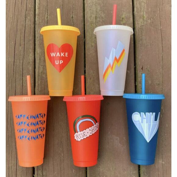 Starbucks Summer 2020 Reusable Cups 5 Pack Retro Sustainable Beach Travel City - Picture 4 of 4